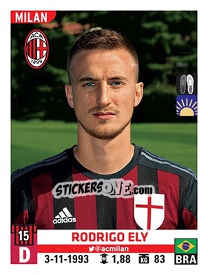 Sticker Rodrigo Ely - Calciatori 2015-2016 n. 362 - Panini