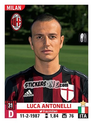 Sticker Luca Antonelli - Calciatori 2015-2016 n. 364 - Panini
