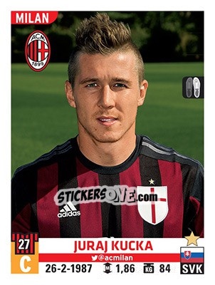 Sticker Juraj Kucka - Calciatori 2015-2016 n. 368 - Panini