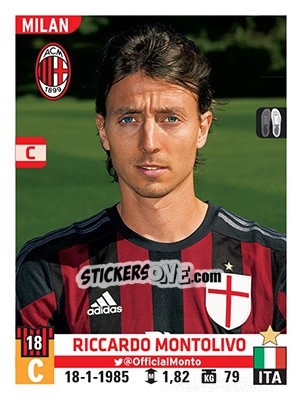 Figurina Riccardo Montolivo - Calciatori 2015-2016 - Panini