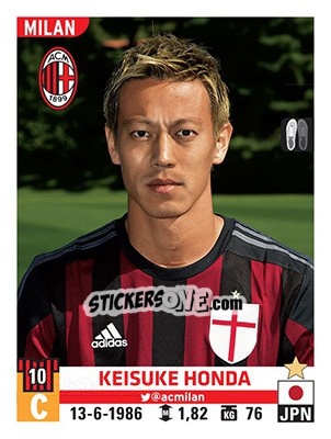 Cromo Keisuke Honda - Calciatori 2015-2016 - Panini