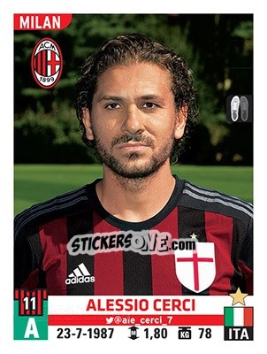 Sticker Alessio Cerci - Calciatori 2015-2016 n. 376 - Panini