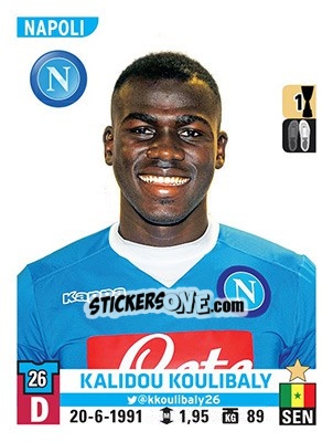 Cromo Kalidou Koulibaly - Calciatori 2015-2016 - Panini