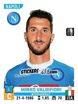 Cromo Mirko Valdifiori - Calciatori 2015-2016 - Panini