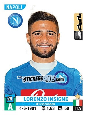 Cromo Lorenzo Insigne - Calciatori 2015-2016 - Panini