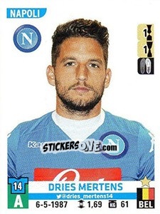 Sticker Dries Mertens - Calciatori 2015-2016 n. 405 - Panini