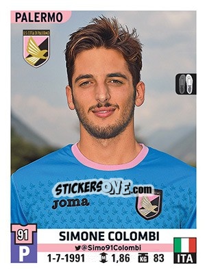 Sticker Simone Colombi - Calciatori 2015-2016 n. 417 - Panini