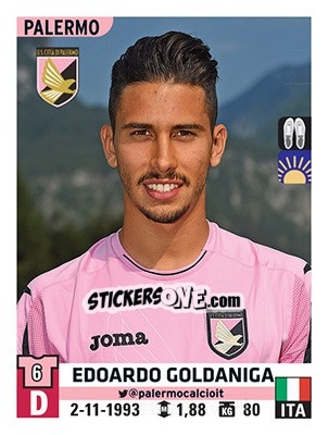 Cromo Edoardo Goldaniga - Calciatori 2015-2016 - Panini