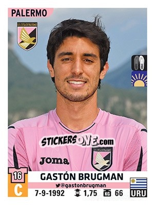 Sticker Gastón Brugman - Calciatori 2015-2016 n. 427 - Panini