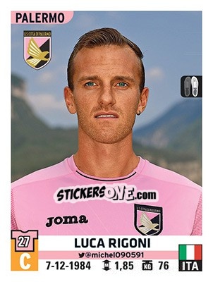 Cromo Luca Rigoni - Calciatori 2015-2016 - Panini