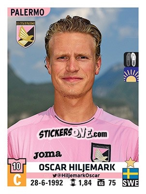 Figurina Oscar Hiljemark - Calciatori 2015-2016 - Panini