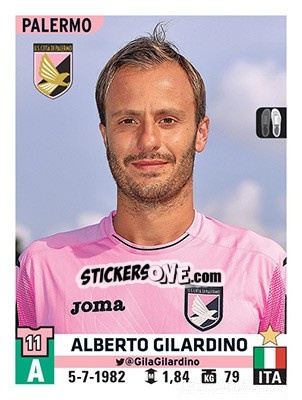 Sticker Alberto Gilardino - Calciatori 2015-2016 n. 436 - Panini
