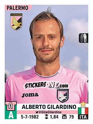 Cromo Alberto Gilardino - Calciatori 2015-2016 - Panini