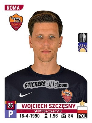 Sticker Wojciech Szczęsny - Calciatori 2015-2016 n. 445 - Panini