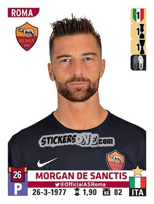 Cromo Morgan De Sanctis - Calciatori 2015-2016 - Panini