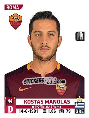 Sticker Kostas Manolas - Calciatori 2015-2016 n. 447 - Panini