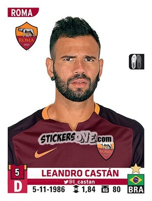 Sticker Leandro Castán - Calciatori 2015-2016 n. 449 - Panini