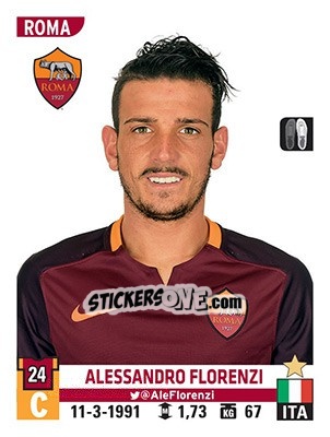 Sticker Alessandro Florenzi - Calciatori 2015-2016 n. 454 - Panini