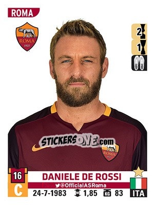 Sticker Daniele De Rossi - Calciatori 2015-2016 n. 455 - Panini