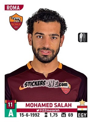 Figurina Mohamed Salah - Calciatori 2015-2016 - Panini