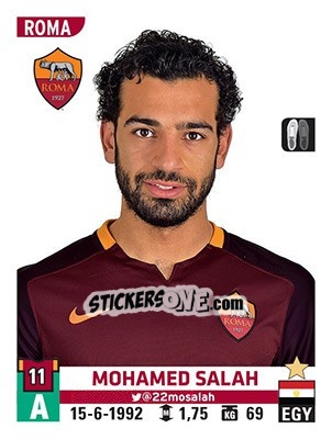 Sticker Mohamed Salah - Calciatori 2015-2016 n. 464 - Panini