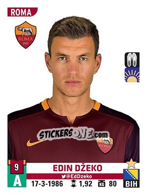 Sticker Edin Džeko - Calciatori 2015-2016 - Panini