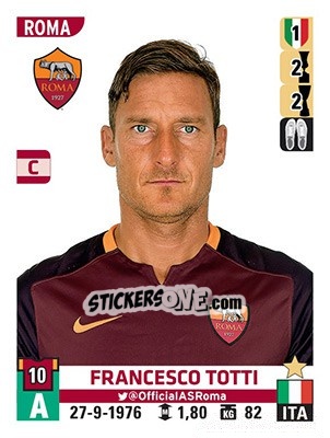 Cromo Francesco Totti - Calciatori 2015-2016 - Panini