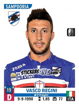 Figurina Vasco Regini - Calciatori 2015-2016 - Panini