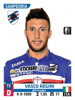 Sticker Vasco Regini - Calciatori 2015-2016 n. 481 - Panini