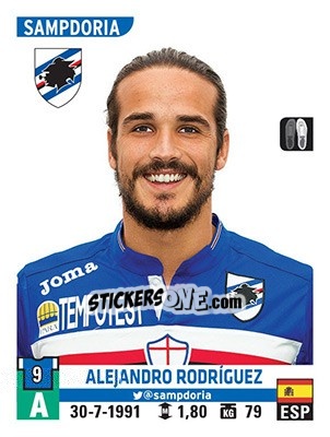 Sticker Alejandro Rodríguez - Calciatori 2015-2016 n. 492 - Panini
