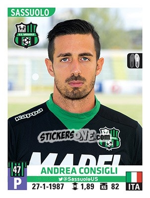 Sticker Andrea Consigli - Calciatori 2015-2016 n. 503 - Panini