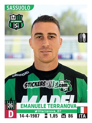 Sticker Emanuele Terranova - Calciatori 2015-2016 n. 507 - Panini