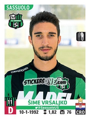 Cromo Šime Vrsaljko - Calciatori 2015-2016 - Panini