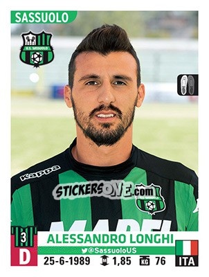 Sticker Alessandro Longhi - Calciatori 2015-2016 - Panini