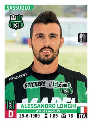 Figurina Alessandro Longhi - Calciatori 2015-2016 - Panini