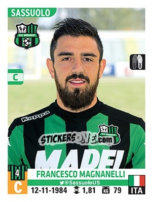 Cromo Francesco Magnanelli - Calciatori 2015-2016 - Panini