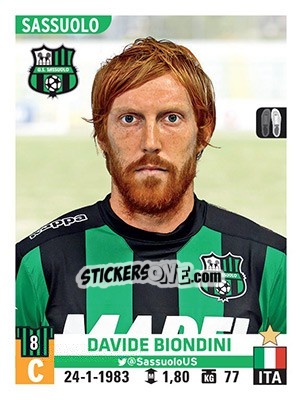 Figurina Davide Biondini - Calciatori 2015-2016 - Panini