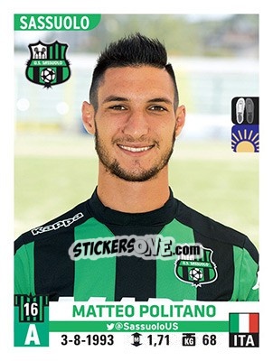 Sticker Matteo Politano - Calciatori 2015-2016 n. 518 - Panini