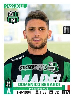 Sticker Domenico Berardi - Calciatori 2015-2016 n. 520 - Panini