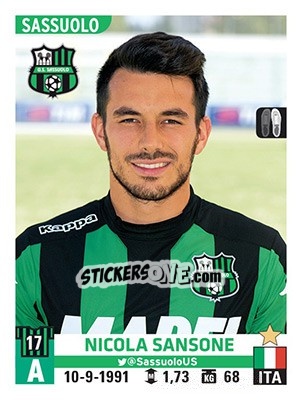Sticker Nicola Sansone - Calciatori 2015-2016 n. 521 - Panini