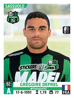 Cromo Grégoire Defrel - Calciatori 2015-2016 - Panini