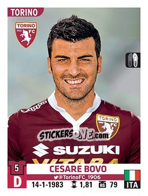 Sticker Cesare Bovo - Calciatori 2015-2016 - Panini