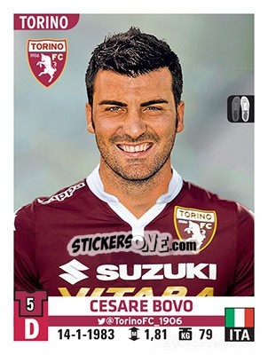 Figurina Cesare Bovo - Calciatori 2015-2016 - Panini