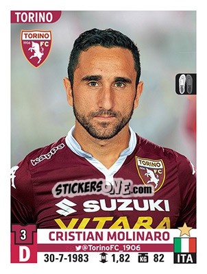 Sticker Cristian Molinaro - Calciatori 2015-2016 - Panini