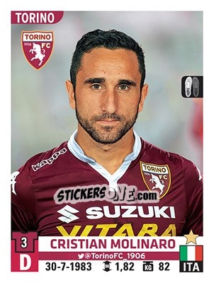 Sticker Cristian Molinaro - Calciatori 2015-2016 n. 538 - Panini