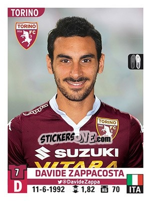 Cromo Davide Zappacosta - Calciatori 2015-2016 - Panini