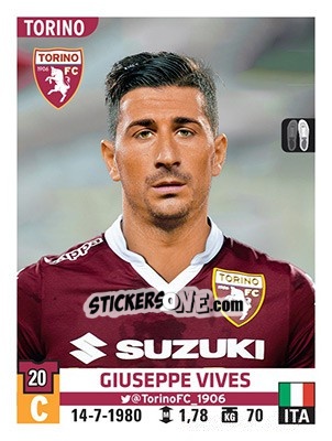 Sticker Giuseppe Vives - Calciatori 2015-2016 - Panini
