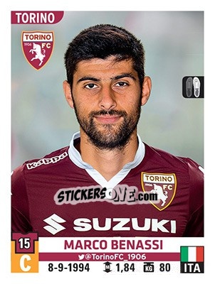 Sticker Marco Benassi - Calciatori 2015-2016 n. 548 - Panini