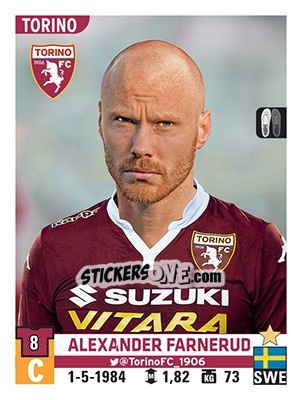 Cromo Alexander Farnerud - Calciatori 2015-2016 - Panini