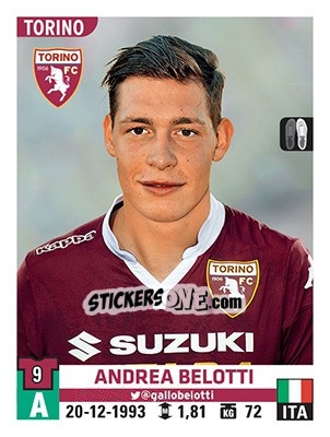 Sticker Andrea Belotti - Calciatori 2015-2016 n. 551 - Panini